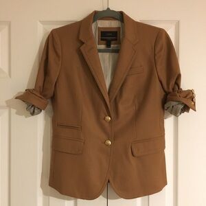 J. Crew Tan Blazer with Gold Buttons